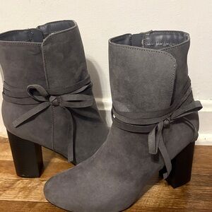 Christian Siriano Charcoal Heeled Boots